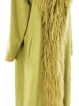 Fur Trimmed Lime Green Overcoat Outerwear arcadeshops.com