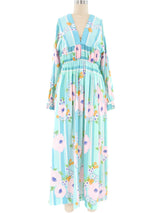 Oscar de La Renta Floral Printed Maxi Dress Dress arcadeshops.com