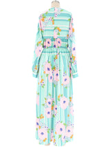Oscar de La Renta Floral Printed Maxi Dress Dress arcadeshops.com