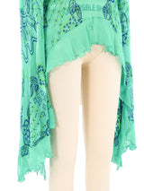 Zandra Rhodes Silk Chiffon Bell Sleeve Blouse Top arcadeshops.com