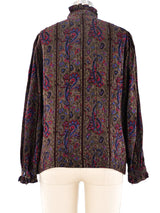 Emanuel Ungaro Metallic Paisley Blouse Top arcadeshops.com