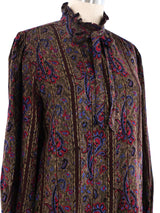 Emanuel Ungaro Metallic Paisley Blouse Top arcadeshops.com