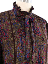 Emanuel Ungaro Metallic Paisley Blouse Top arcadeshops.com
