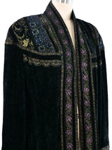 Roberto Cavalli Chenille and Painted Leather Duster Jacket arcadeshops.com