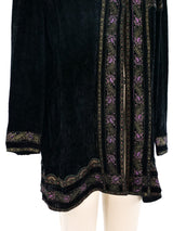 Roberto Cavalli Chenille and Painted Leather Duster Jacket arcadeshops.com