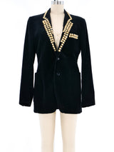 Black Studded Corduroy Blazer Jacket arcadeshops.com
