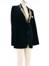 Black Studded Corduroy Blazer Jacket arcadeshops.com