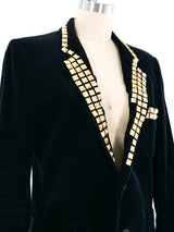 Black Studded Corduroy Blazer Jacket arcadeshops.com