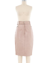 Alaia Blush Leather Skirt Ensemble Suit arcadeshops.com