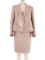 Alaia Blush Leather Skirt Ensemble Suit arcadeshops.com