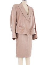 Alaia Blush Leather Skirt Ensemble Suit arcadeshops.com