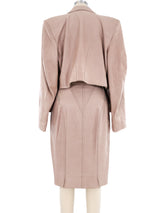 Alaia Blush Leather Skirt Ensemble Suit arcadeshops.com