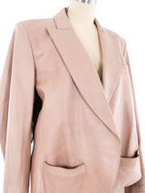 Alaia Blush Leather Skirt Ensemble Suit arcadeshops.com