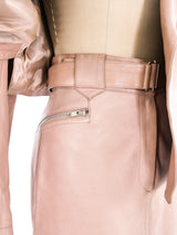 Alaia Blush Leather Skirt Ensemble Suit arcadeshops.com