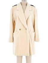Christian Dior Cream Felted Wool Coat Outerwear arcadeshops.com