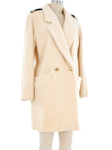Christian Dior Cream Felted Wool Coat Outerwear arcadeshops.com