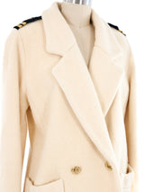 Christian Dior Cream Felted Wool Coat Outerwear arcadeshops.com