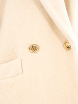 Christian Dior Cream Felted Wool Coat Outerwear arcadeshops.com