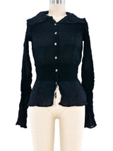 Yoshiki Hishinuma Black Sheer Crinkle Top Top arcadeshops.com