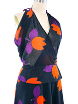 Chloe Tulip Printed Halter Top and Skirt Ensemble Suit arcadeshops.com
