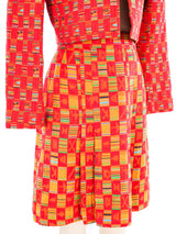 1994 Yves Saint Laurent Woven Patchwork Skirt Ensemble Suit arcadeshops.com