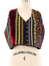 Todd Oldham Patchwork Cropped Vest Top arcadeshops.com