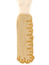 Pearl Beaded Metallic Maxi Skirt Bottom arcadeshops.com