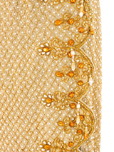 Pearl Beaded Metallic Maxi Skirt Bottom arcadeshops.com