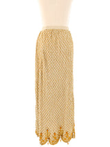 Pearl Beaded Metallic Maxi Skirt Bottom arcadeshops.com