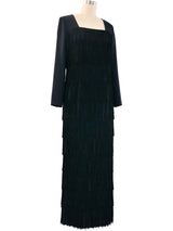 1960's Fringed Column Gown Dress arcadeshops.com