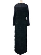 1960's Fringed Column Gown Dress arcadeshops.com
