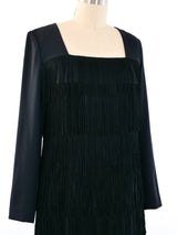 1960's Fringed Column Gown Dress arcadeshops.com