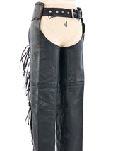 Fringed Leather Western Chaps Bottom arcadeshops.com