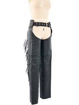 Fringed Leather Western Chaps Bottom arcadeshops.com