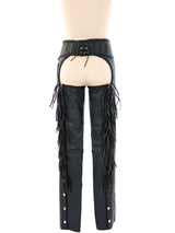 Fringed Leather Western Chaps Bottom arcadeshops.com