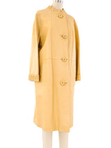 1960's Butter Yellow Leather Coat Outerwear arcadeshops.com