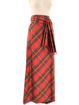 Adolfo Tartan Maxi Skirt Bottom arcadeshops.com