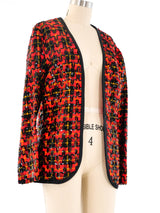 1960's Sequin Embellished Check Cardigan Jacket arcadeshops.com