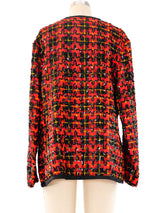 1960's Sequin Embellished Check Cardigan Jacket arcadeshops.com