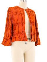 Rhinestone Studded Ruched Grosgrain Jacket Jacket arcadeshops.com