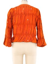 Rhinestone Studded Ruched Grosgrain Jacket Jacket arcadeshops.com