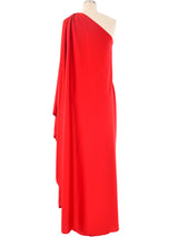 Halston IV One Shoulder Jersey Gown Dress arcadeshops.com