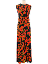 1970's Swirl Printed Jersey Ensemble Suit arcadeshops.com