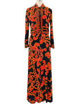 1970's Swirl Printed Jersey Ensemble Suit arcadeshops.com