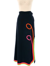 Neon Applique Maxi Skirt Bottom arcadeshops.com
