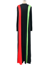 Colorblock Striped Jersey Gown Dress arcadeshops.com