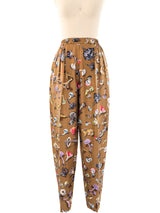 Hermes Mushroom Printed Silk Pant Bottom arcadeshops.com