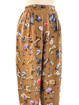 Hermes Mushroom Printed Silk Pant Bottom arcadeshops.com