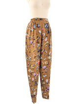 Hermes Mushroom Printed Silk Pant Bottom arcadeshops.com
