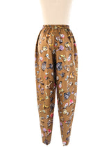 Hermes Mushroom Printed Silk Pant Bottom arcadeshops.com